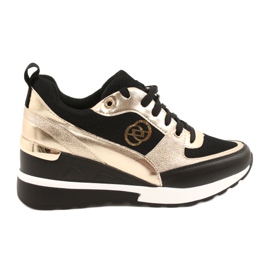 Evento Sneakers con zeppa da donna 21PB35-4001 Black Gold Roxet nero d'oro