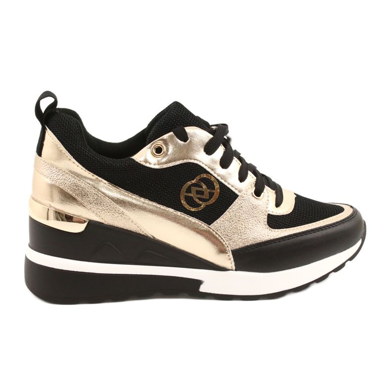 Evento Sneakers con zeppa da donna 21PB35-4001 Black Gold Roxet nero d'oro