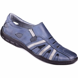 Kampol Scarpe traforate da uomo per l'estate 16/53 blu navy