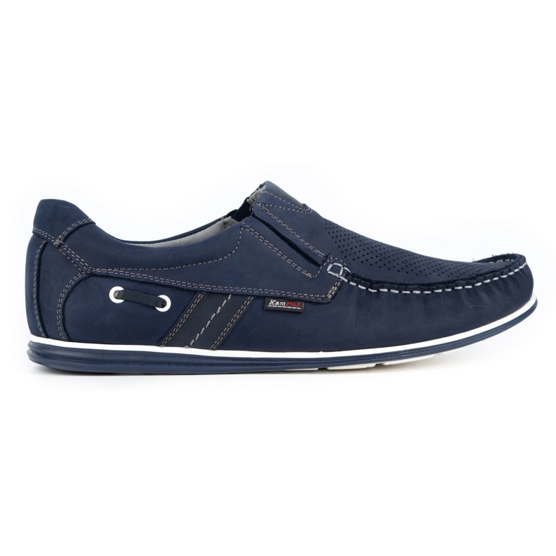 Kampol Mocassini uomo traforati per l'estate 53/53/P blu navy