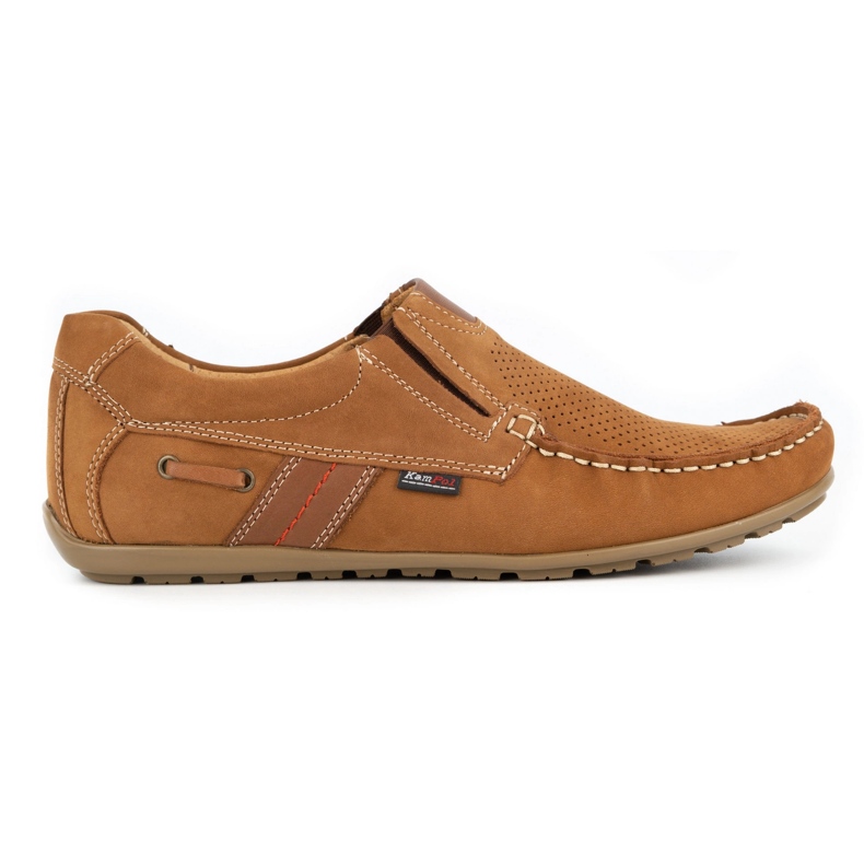 Kampol Mocassini uomo traforati per l'estate 53 / BR / P brown marrone