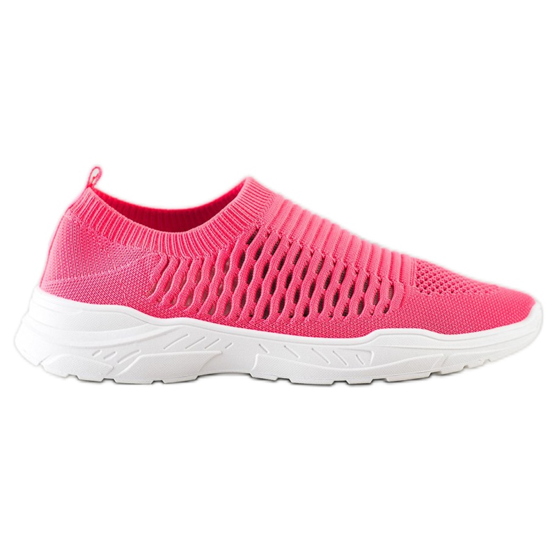 Ideal Shoes Comode sneakers traforate rosa