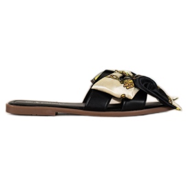 Seastar Pantofole Eleganti Con Fiocco Decorativo nero