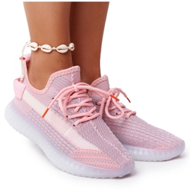 Scarpe sportive da donna con suola in gel rosa Freestyler bianca