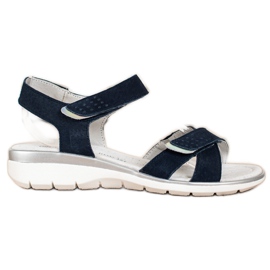 Sandali In Pelle Con Velcro VINCEZA blu navy