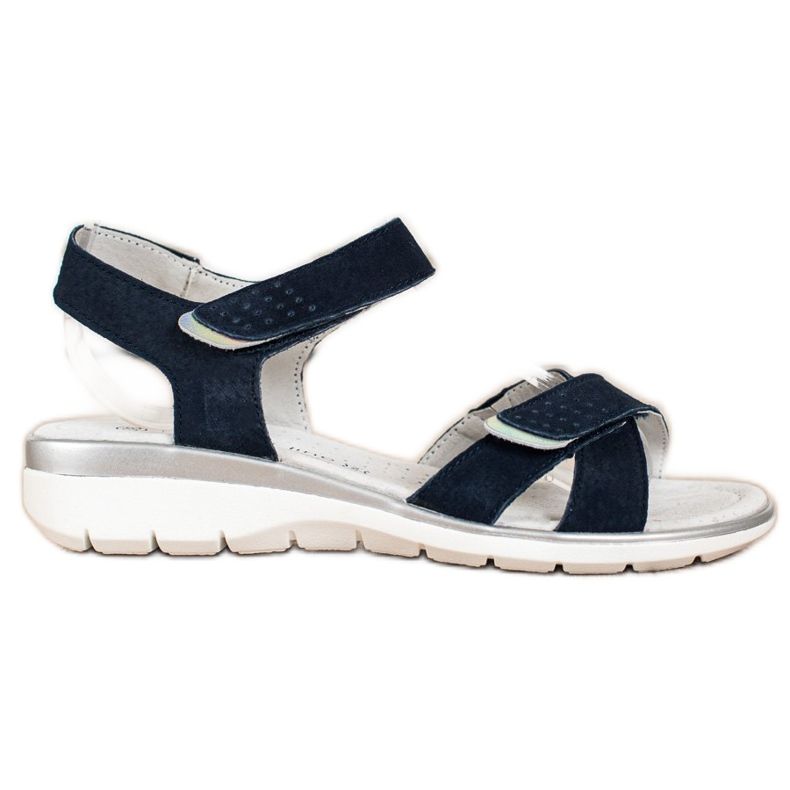 Sandali In Pelle Con Velcro VINCEZA blu navy