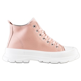 SHELOVET Sneakers Alte Sulla Piattaforma rosa
