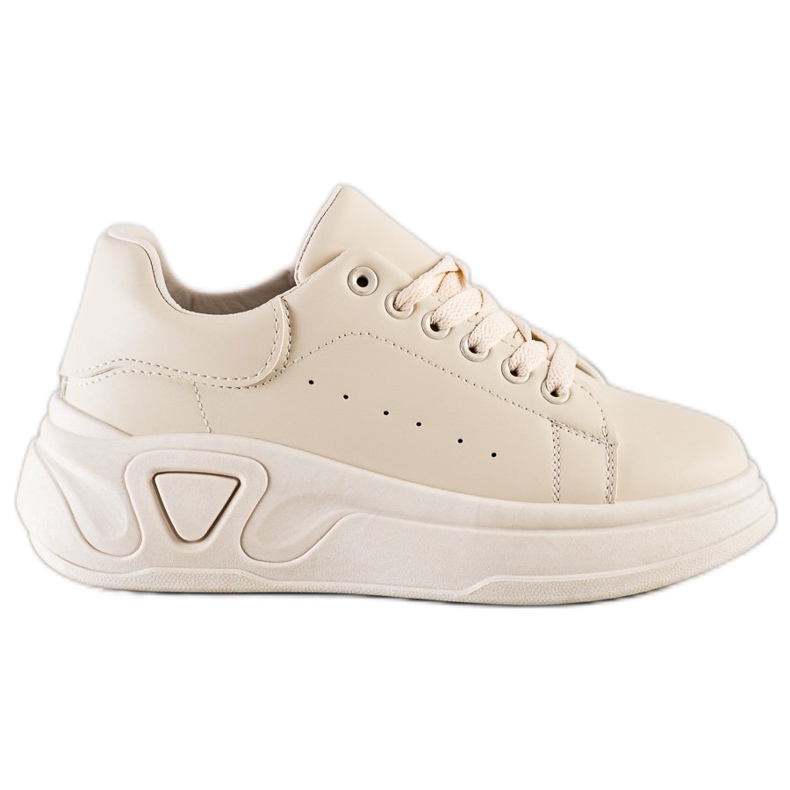 SHELOVET Sneakers in ecopelle alla moda beige