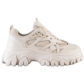 SHELOVET Sneakers alla moda beige marrone