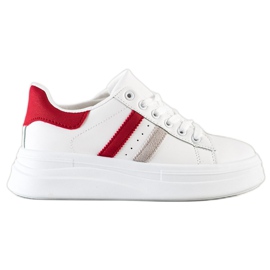 SHELOVET Sneakers Con Inserti In Camoscio bianco