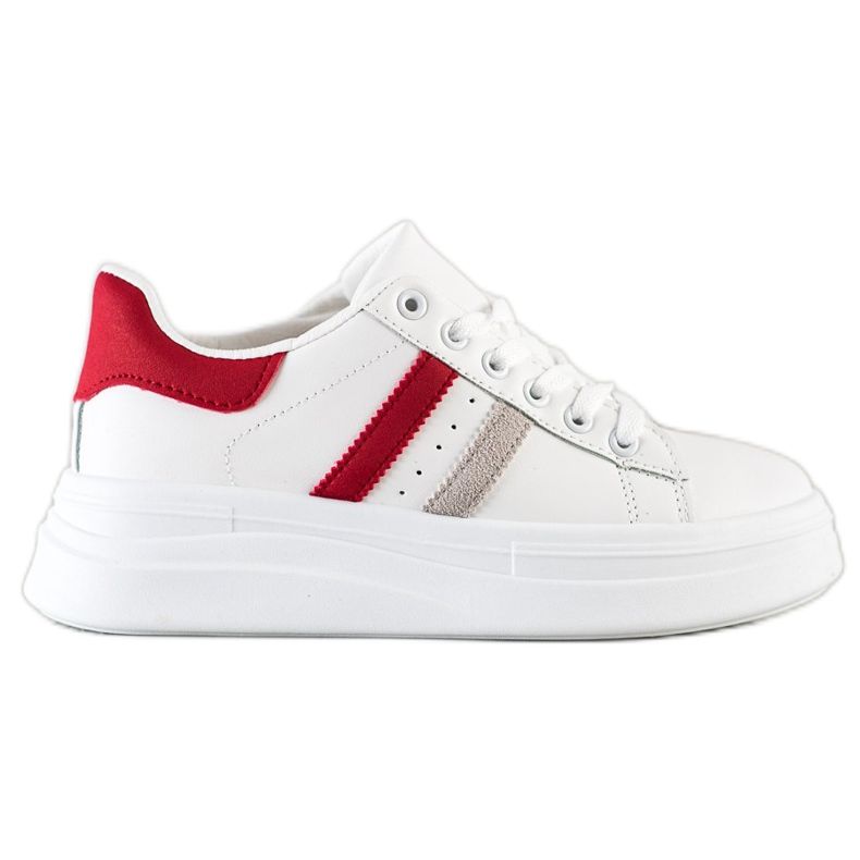 SHELOVET Sneakers Con Inserti In Camoscio bianca