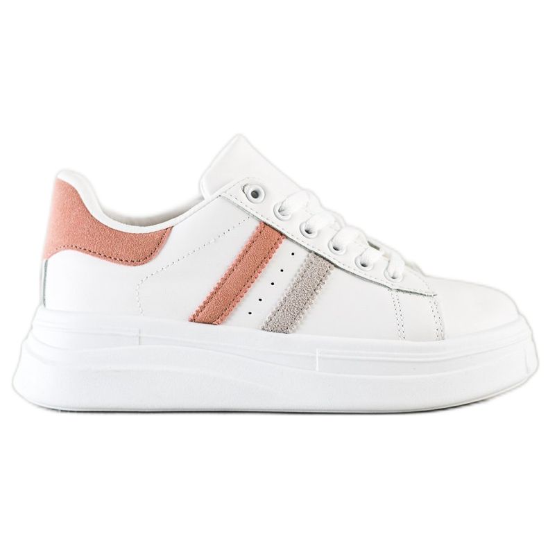SHELOVET Sneakers Con Inserti In Camoscio bianca