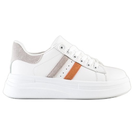 SHELOVET Sneakers Con Inserti In Camoscio bianco