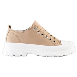 SHELOVET Sneakers beige sulla piattaforma