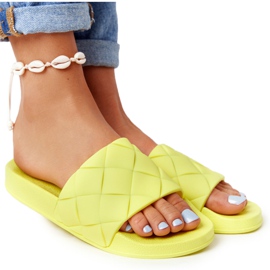 PS1 Pantofole in gomma da donna giallo fluo Let's Swim