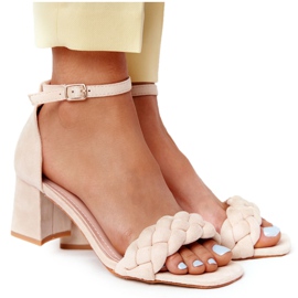 PS1 Sandali con tacco alto in pelle scamosciata Beige Long Island