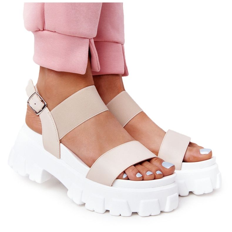 PS1 Sandali Vagabond Beige con Plateau
