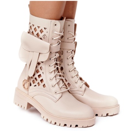 PS1 Stivali traforati con reni Beige Rock Star