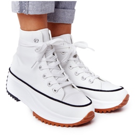 PS1 Sneakers in pelle su una piattaforma Coachella bianca bianco