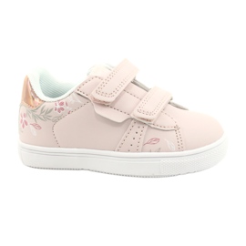 American Club Scarpe Velcro Flowers ES22/21 Rosa Cipria d'oro