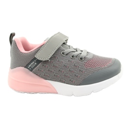 American Club Scarpe sportive da bambina con velcro RL12/21 Grigie rosa