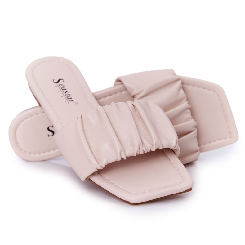 PS1 Pantofole beige classiche da donna che sembrano belle