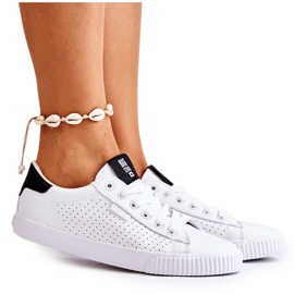 Sneakers da Donna in Pelle Big Star HH274071 Bianche e Nere bianco
