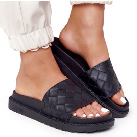 Pantofole da donna sulla piattaforma Big Star HH274684 nera nero