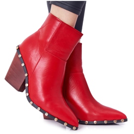 Stivali da cowboy da donna con tacco alto Lu Boo Red rosso