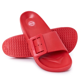 Pantofole da donna Big Star con fibbia FF274A385 Rosse rosso