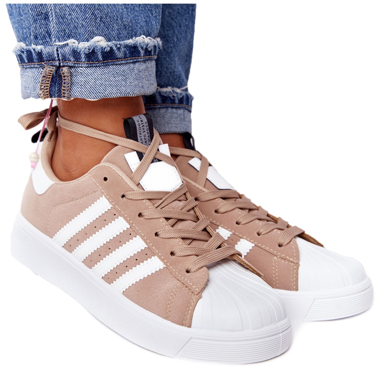 Sneakers da donna bianche e beige Los Angeles bianca marrone