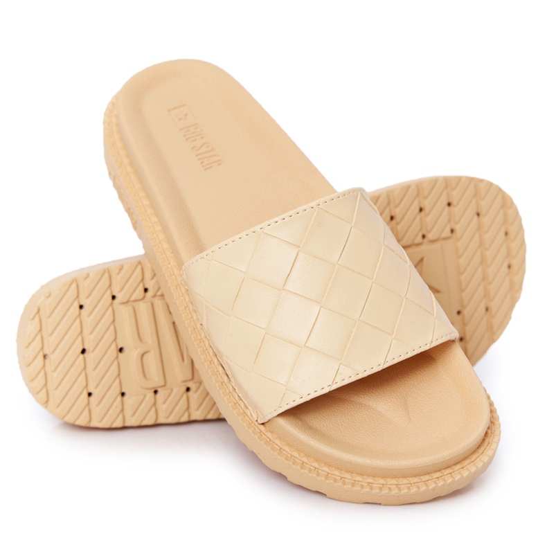 Pantofole da donna sulla piattaforma Big Star HH274689 gialla giallo