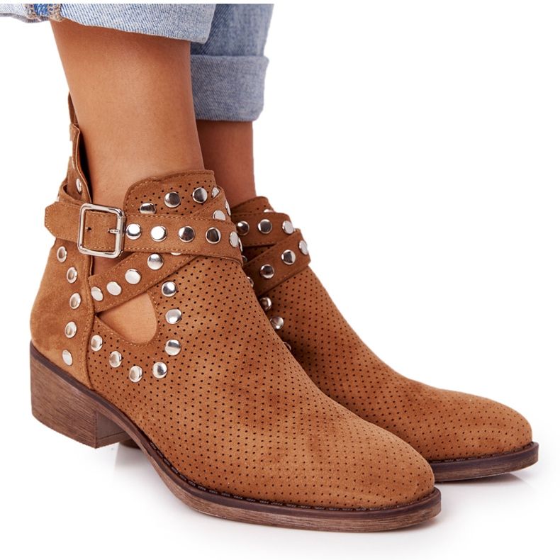 PS1 Stivali traforati con getti Camel Dakota marrone