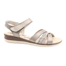 Evento Comodi sandali in pelle 20SD20-2174 Bronzo beige marrone multicolore