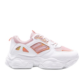 Sneakers rosa e bianche su una spessa suola Annette bianco multicolore
