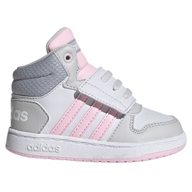 Adidas Hoops Mid 2.0 I scarpe da bambino bianche e rosa FY9290 grigio