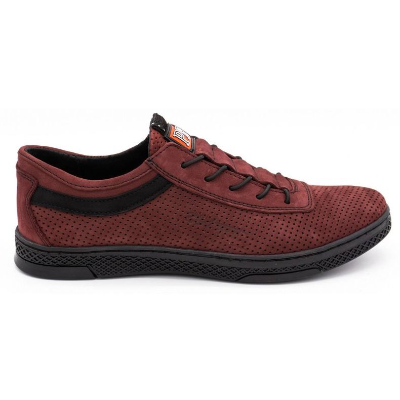 Polbut Scarpe casual da uomo in pelle K23P bordeaux rosso