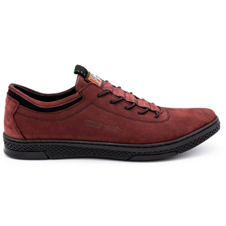 Polbut Scarpe casual da uomo in pelle K23 bordeaux rosso