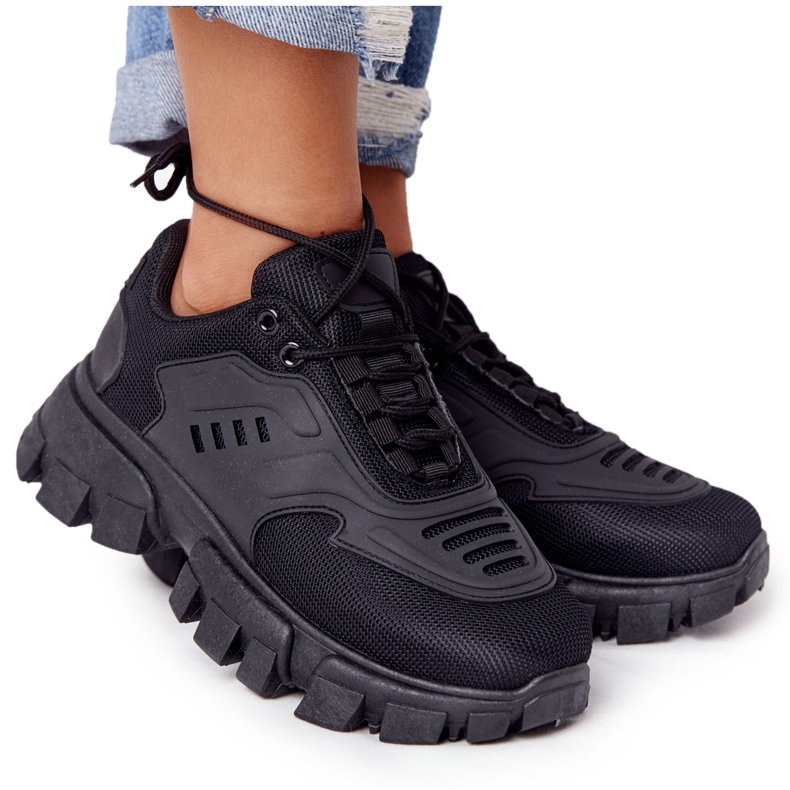 Sneakers Da Donna Nere Su Suola Larga Nero New York