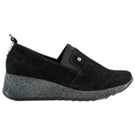 Filippo Scarpe in broccato di pelle nero