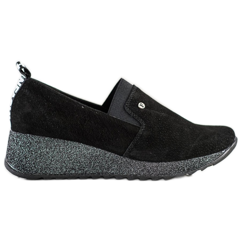 Filippo Scarpe in broccato di pelle nero