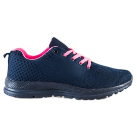 SHELOVET Scarpe sportive leggere blu navy rosa