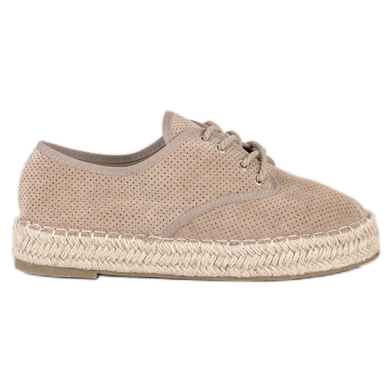 SHELOVET Espadrillas in camoscio beige