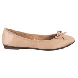 Clowse Ballerina Classica In Pelle Scamosciata beige