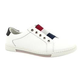 Filippo Sneakers in pelle alla moda DP2155 / 21 WH bianco rosso blu navy
