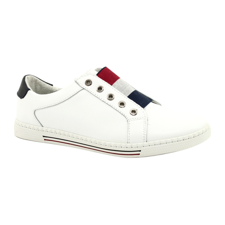 Filippo Sneakers in pelle alla moda DP2155 / 21 WH bianca rosso blu navy