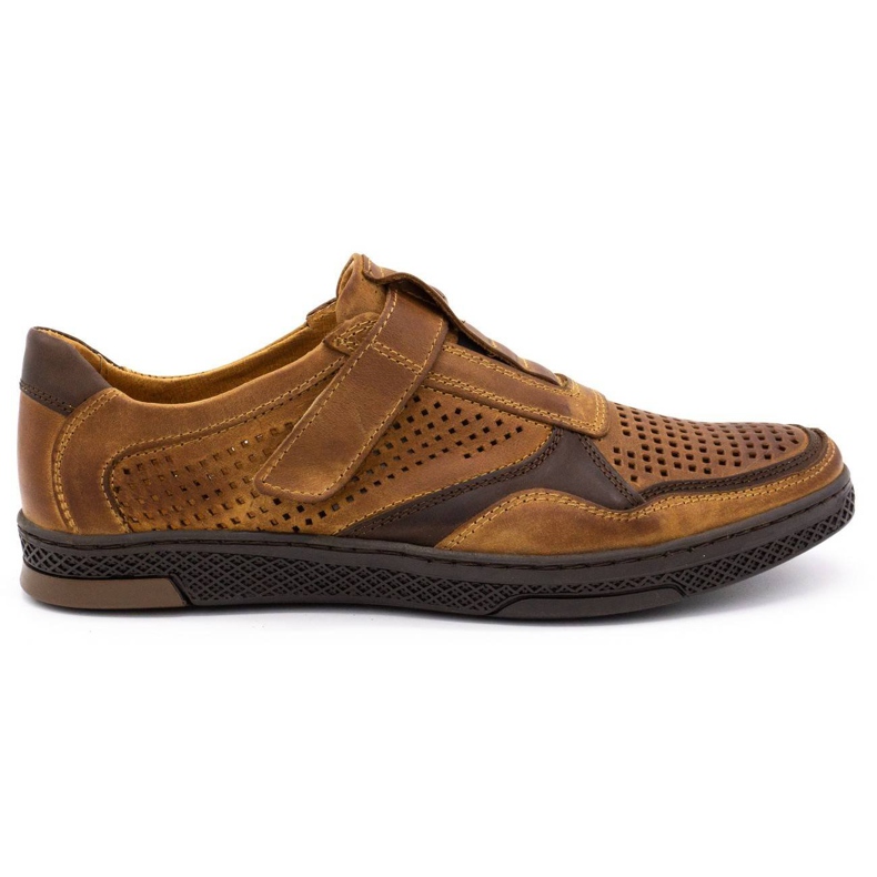 Polbut Scarpe casual da uomo in pelle 2102L cammello marrone