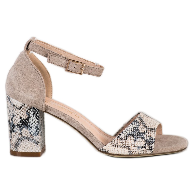 Eleganti sandali Sergio Leone beige multicolore