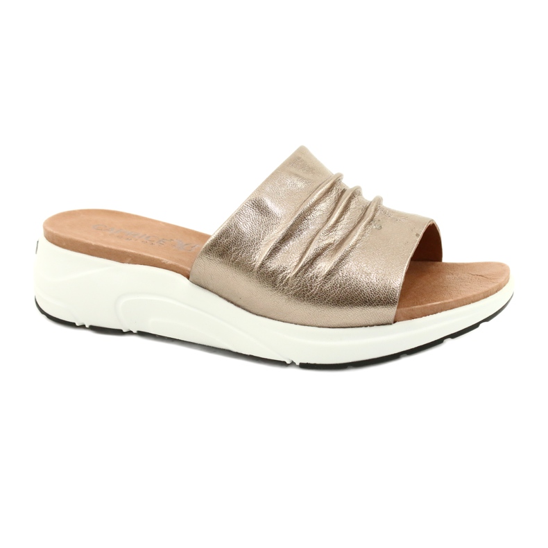 Caprice Pantofole comode da donna Taupe Metallic 9-27203-26 341 marrone d'oro