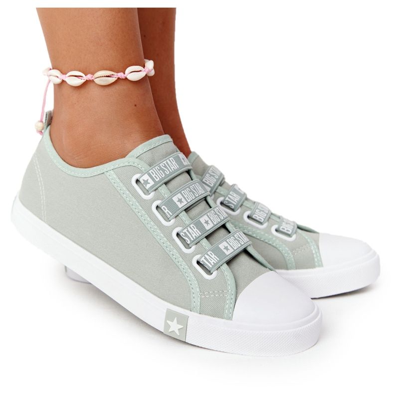 Sneakers da donna Big Star HH274097 Verde con polsini